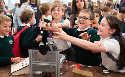 Children enjoying the Makershack at Cheltenham Science Festival
