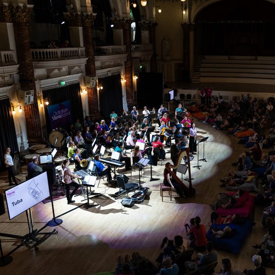 town hall balcony view of cfs