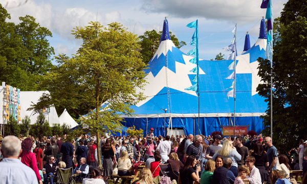 Large crowd by the Big Top venue