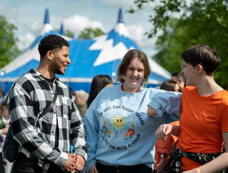 three UoG students on site at CJF24