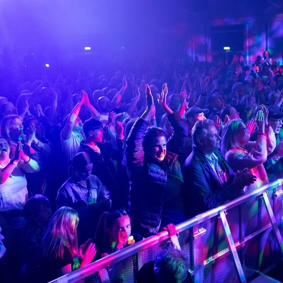 Crowd watching Dutty Moonshine Big Band