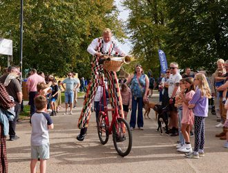 Stilt walker at Literature Festival