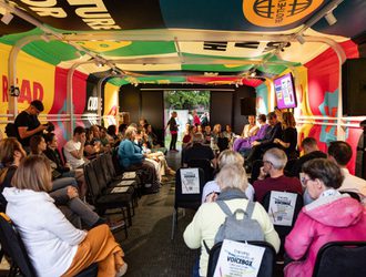 Crowd in VOICEBOX tent