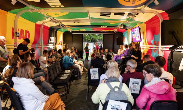 Crowd in VOICEBOX tent