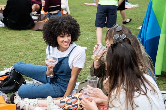 three ladies having a picnic at JF22
