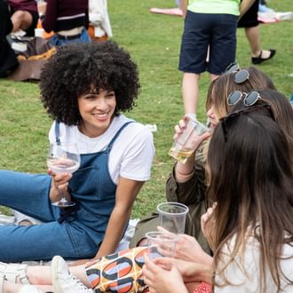 three ladies having a picnic at JF22
