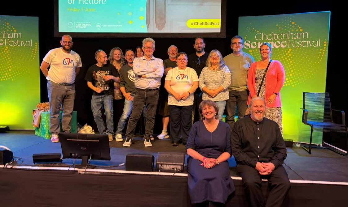 GDA photographed with Chris French at 2024 Cheltenham Science Festival
