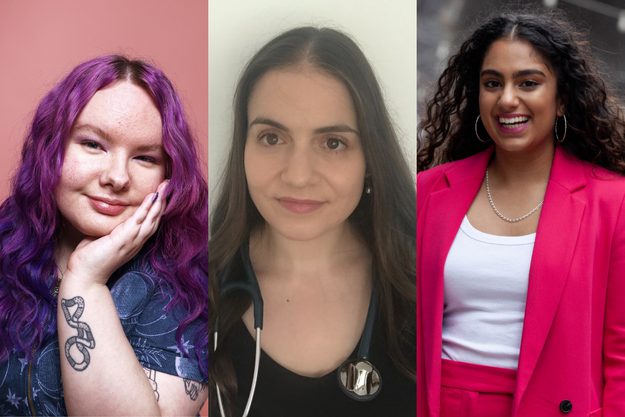 A composite of images of Charli Clement, Faye Begeti and Sophia Badhan