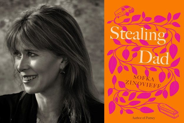 A composite of a headshot and the book jacket how to mark a death