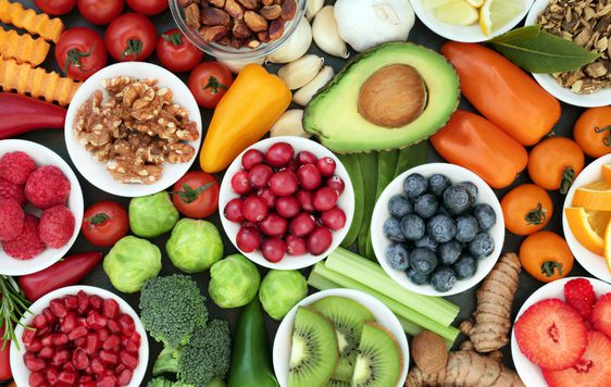 A close up of various fruits