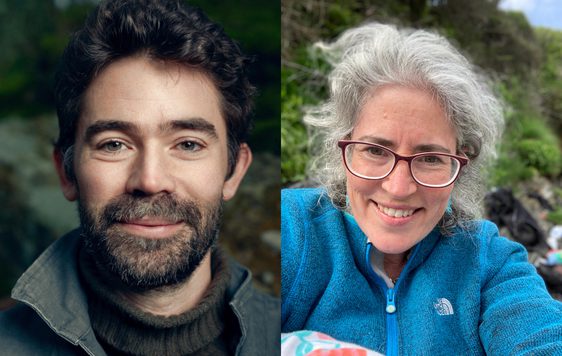 A composite of headshots of Adam Weymouth and Elizabeth Chadwick