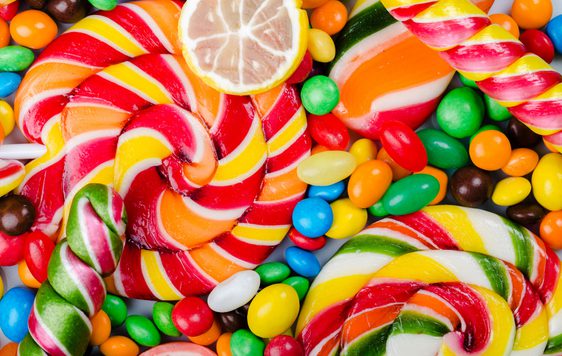 A close up of a pile of sweets