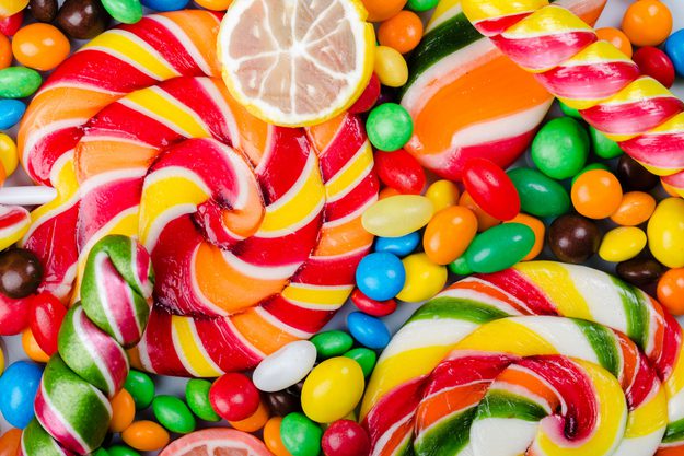 A close up of a pile of sweets