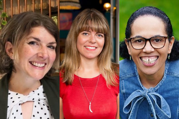 A composite of three headshots of Claudia Hammond, Amanda Daley and Caroline Williams