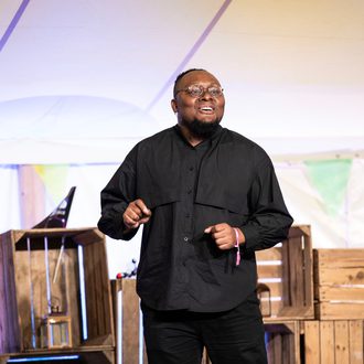 Participant at FameLab International during Cheltenham Science Festival