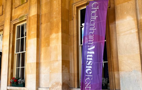 Music Festival flag outside Pitville Pump Room