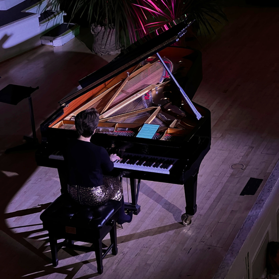 A pianist on stage