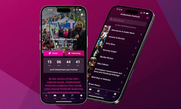 Cheltenham Festivals app displayed on phone