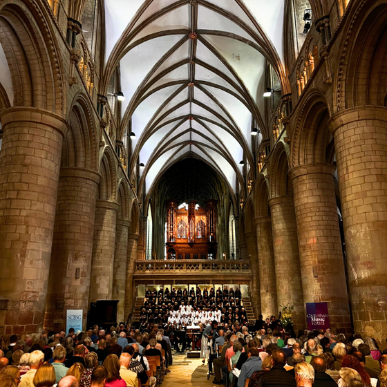 A concert taking place at Cheltenham Music Festival in Gloucester Cathedral