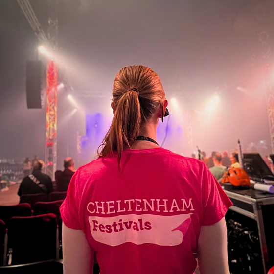 Volunteer looking over crowd