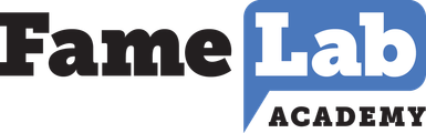 FameLab Academy logo in blue and black