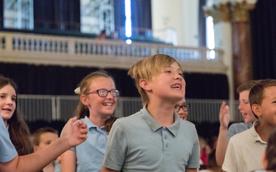 Children in crowd at Musicate event