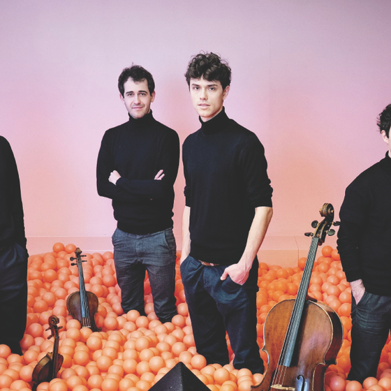 Band stood with their instruments
