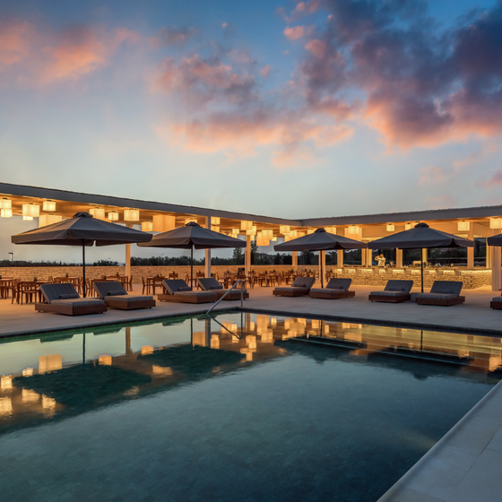 Pool at dusk
